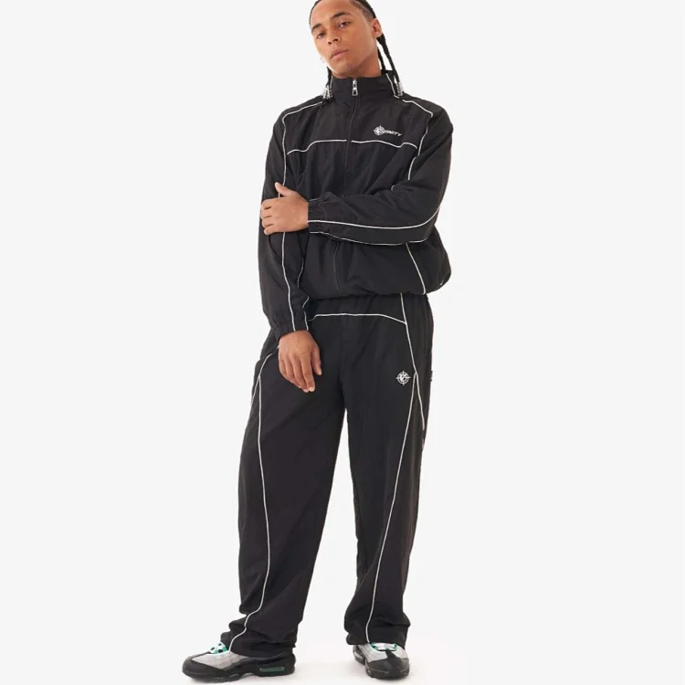 Courry Black Tracksuit Set with White Pi · Брюки и шорты