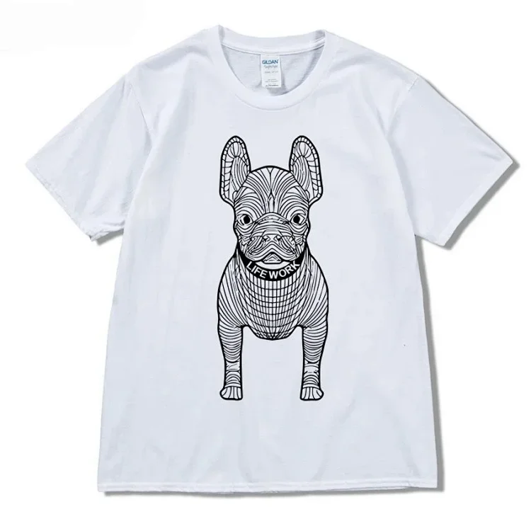 Gildan French Bulldog Line Art T-Shirt [