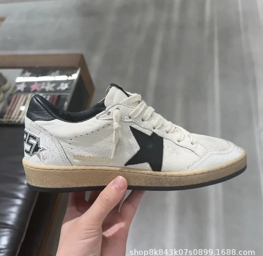 2025gg百搭款ballstar红绿黑银尾星星做旧小脏鞋女男休闲运动板鞋