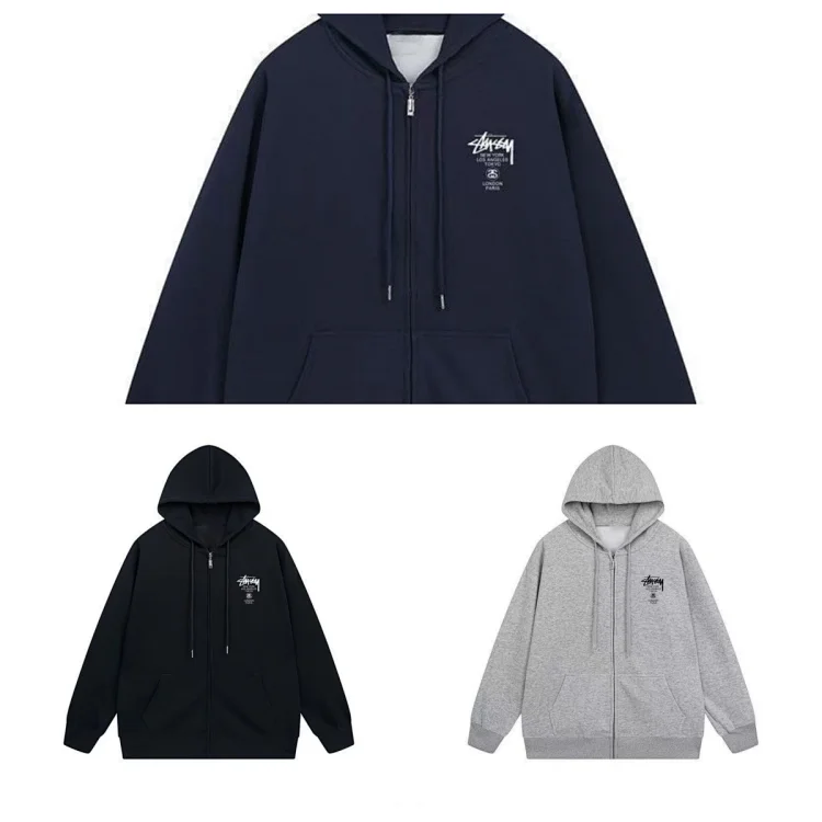 Stussy World Tour Zip-Up 6 · Φούτερ με κουκούλα