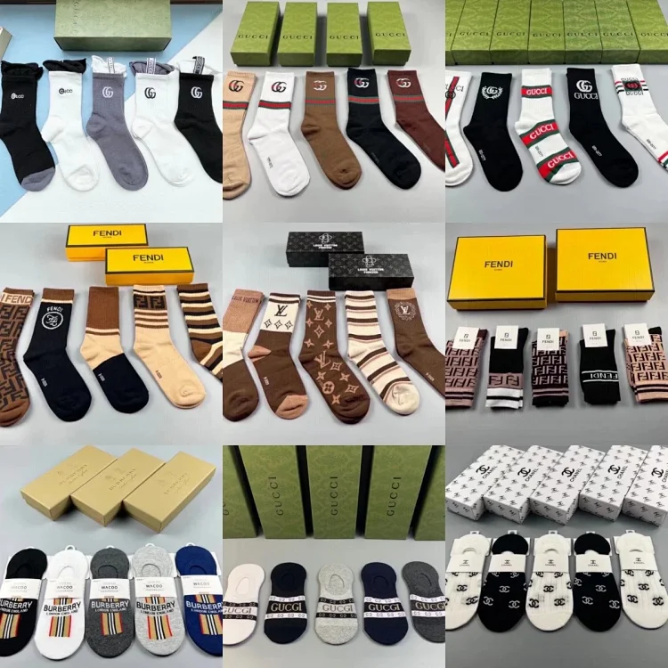 5 Pairs GUCCI & FENDI & LV Socks · Accessoires